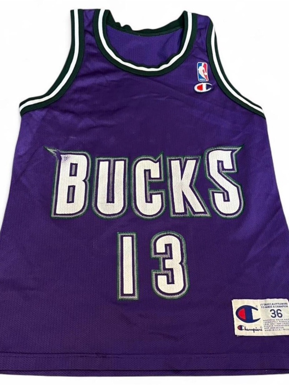 Vintage Champion Glenn Robinson NBA Milwaukee Bucks Jersey Size 36 Small - Picture 1 of 6